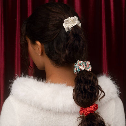 Holiday Ruched Satin Scrunchies 7pc Set