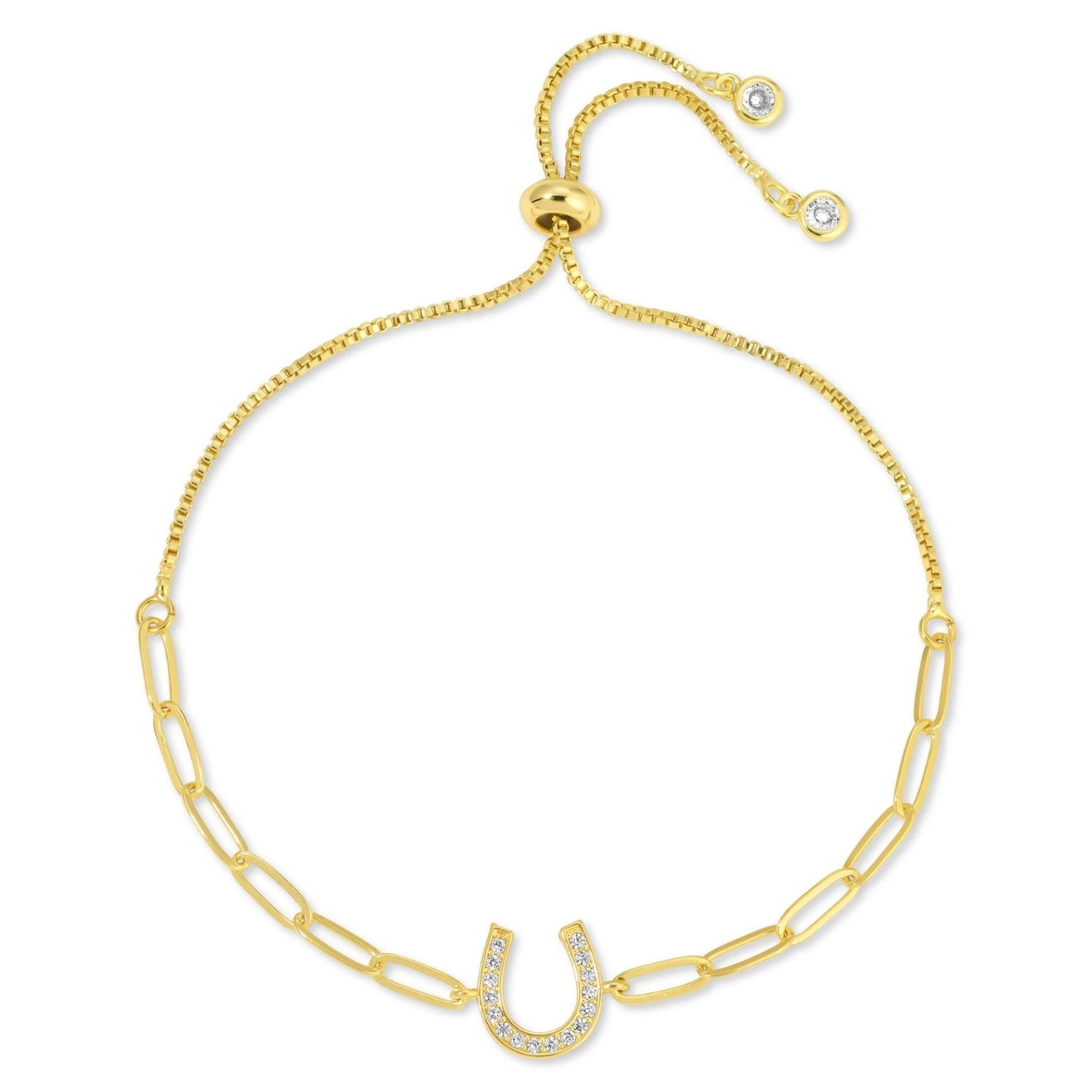 Gold Pave Horseshoe Pulley Bracelet