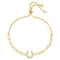 Gold Pave Horseshoe Pulley Bracelet
