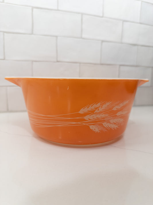 Vintage Pyrex 474 Autumn Harvest Wheat Cinderella Casserole Dish