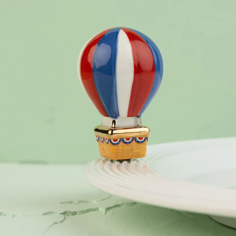 Red, White, and Balloon (Hot Air Balloon) Ceramic Mini