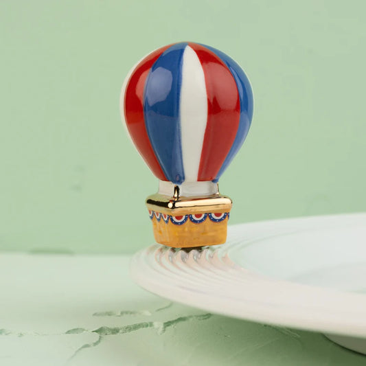 Red, White, and Balloon (Hot Air Balloon) Ceramic Mini