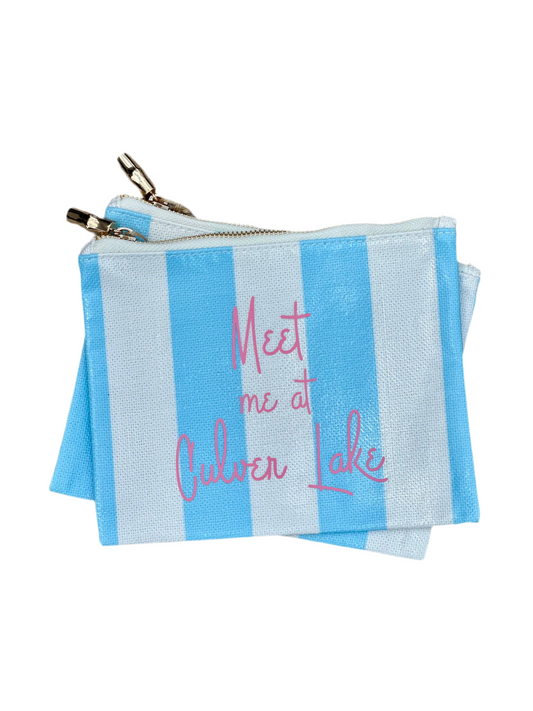 Meet Me at Culver Lake Coated Blue Flat Zip