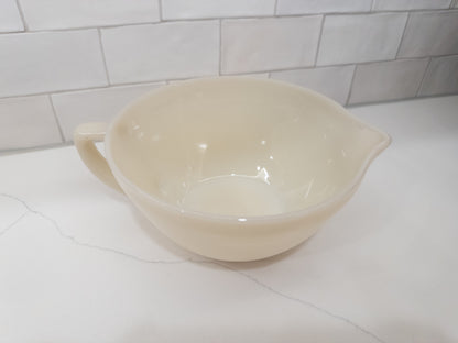 Vintage Fire King Ivory Glass Batter Bowl w/ Spout