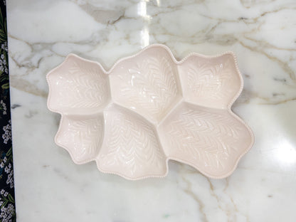 Vintage Jeannette Pink Leaf Platter