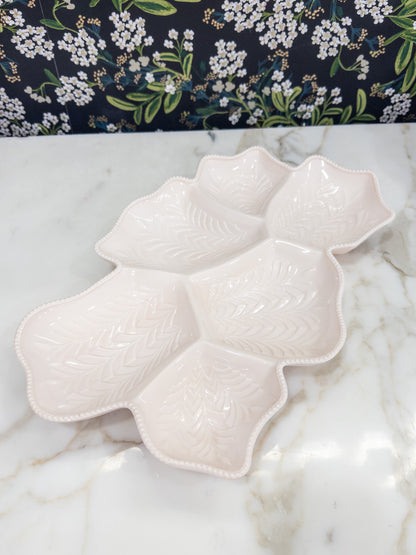 Vintage Jeannette Pink Leaf Platter