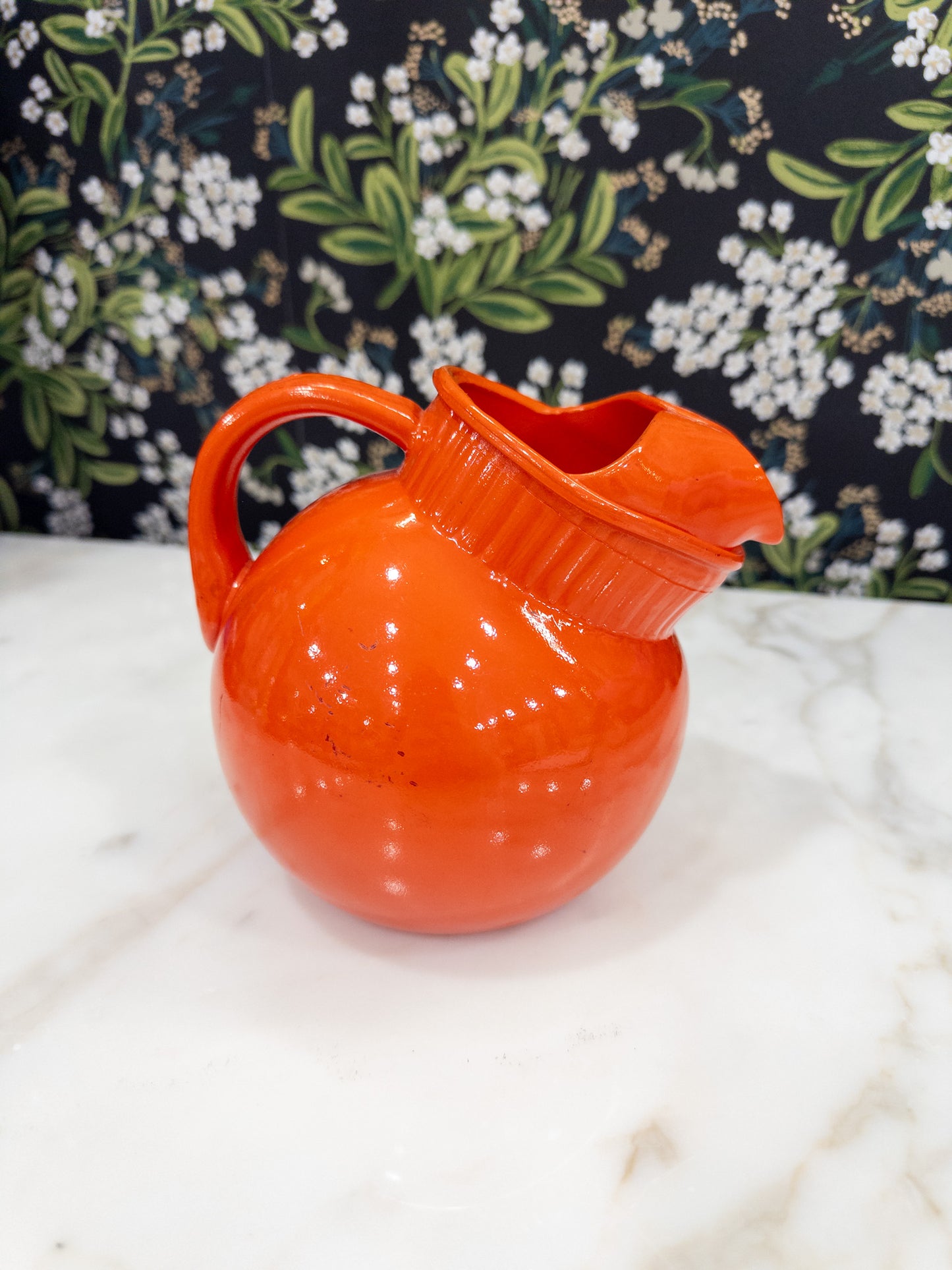 Vintage Anchor Hocking Orange MCM Pitcher