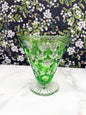 Vintage Emerald Bohemian Cut Glass Vase