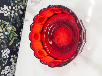 Vintage Fostoria Coin Glass Scalloped Rim Bowl