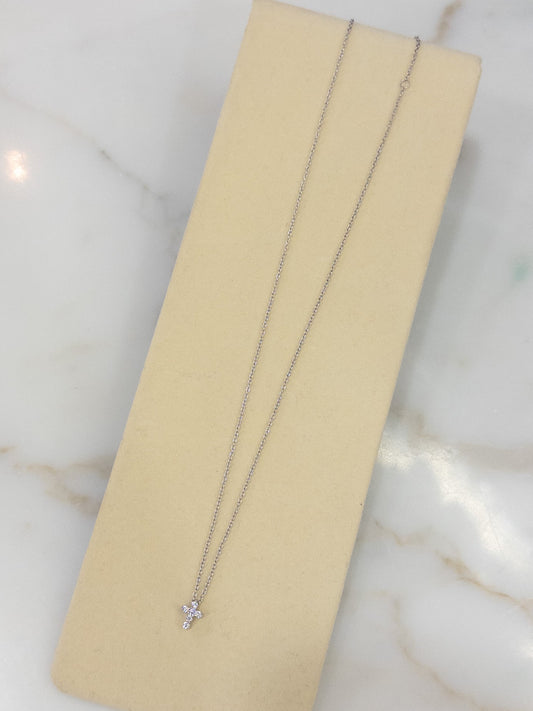 Silver Dainty CZ Cross