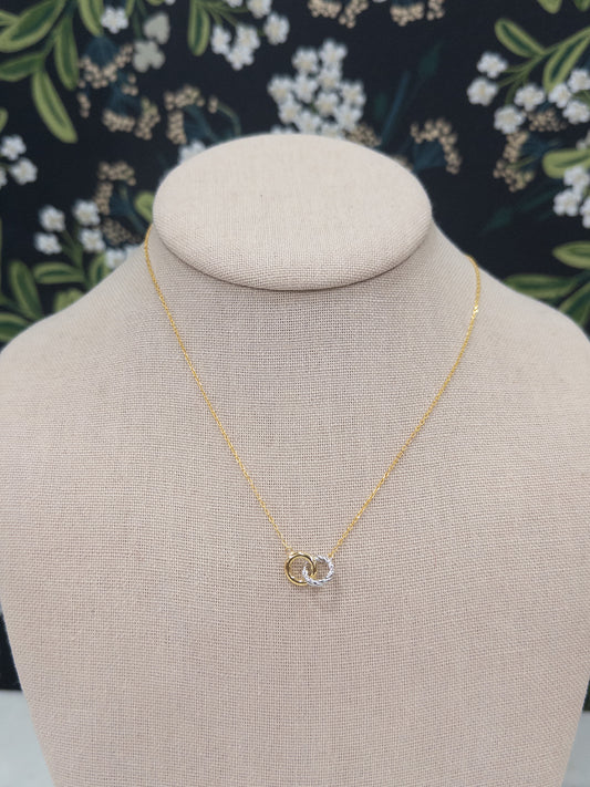 Two-Toned Intertwined Circle Necklace
