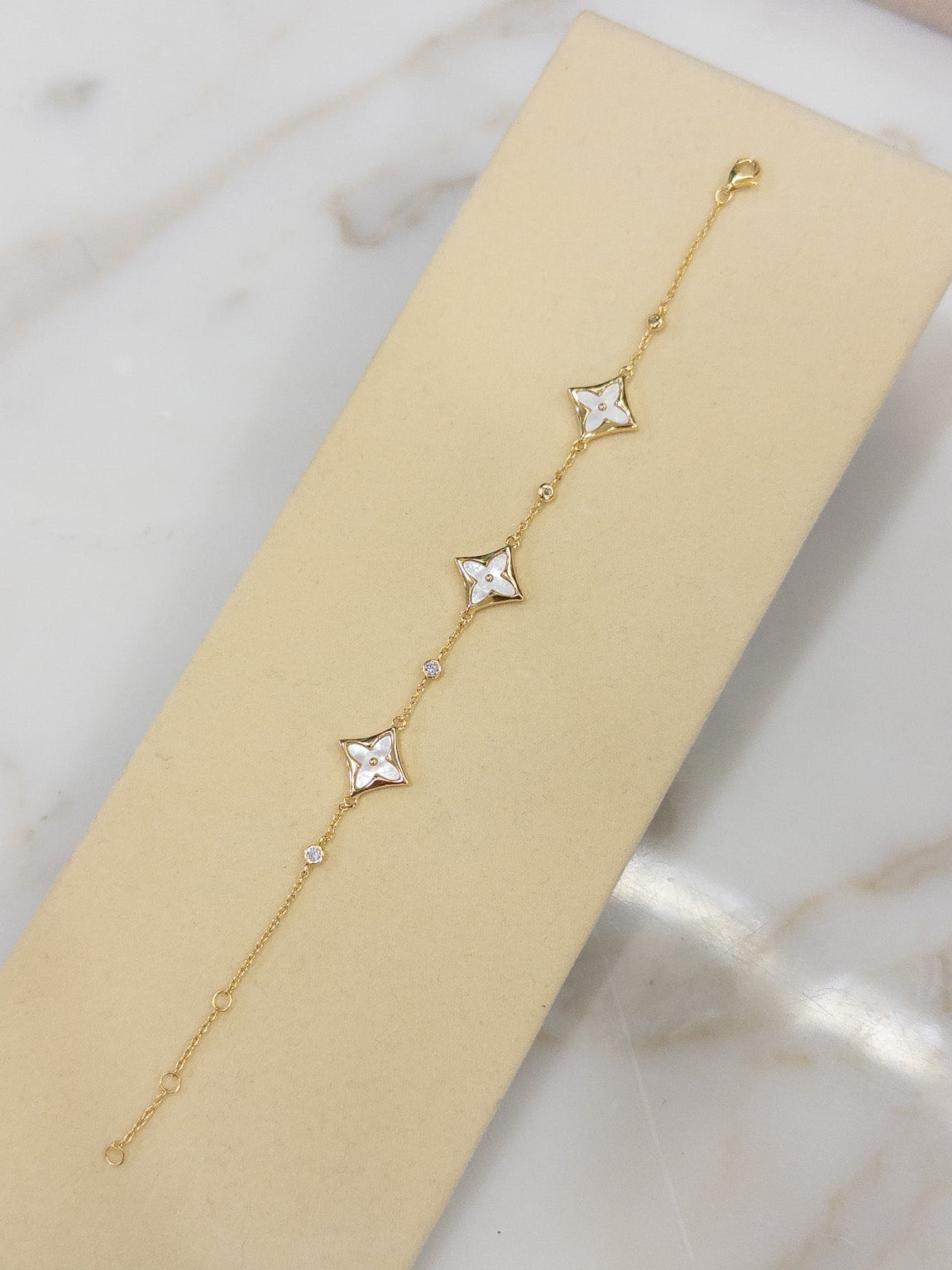 Gold MOP Blossom Bracelet