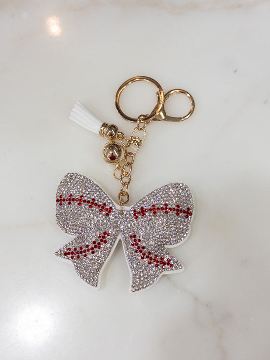 Baseball Bow Keychain
