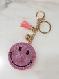 Pink Smiley Face Keychain