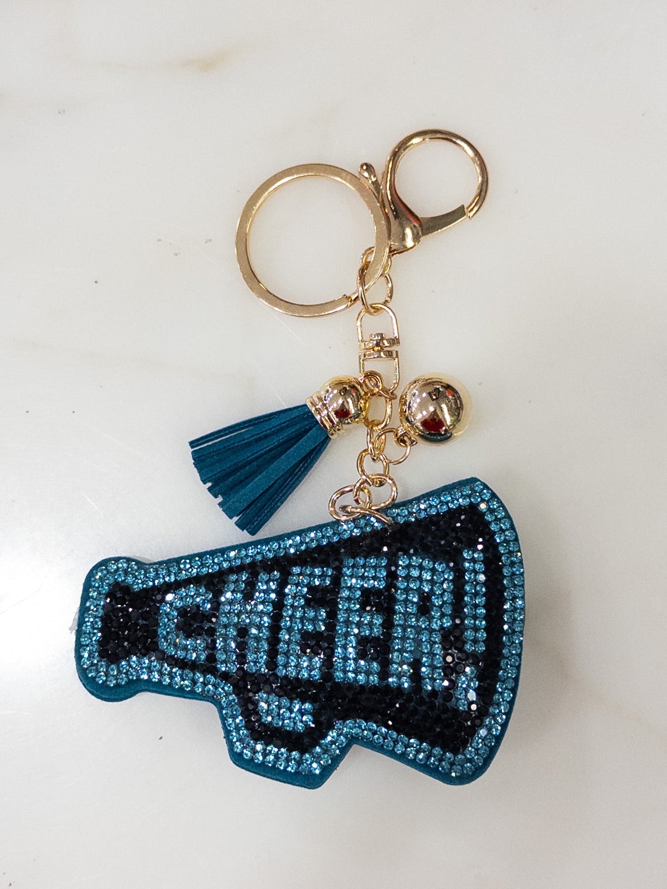 Teal/Black Cheer Keychain