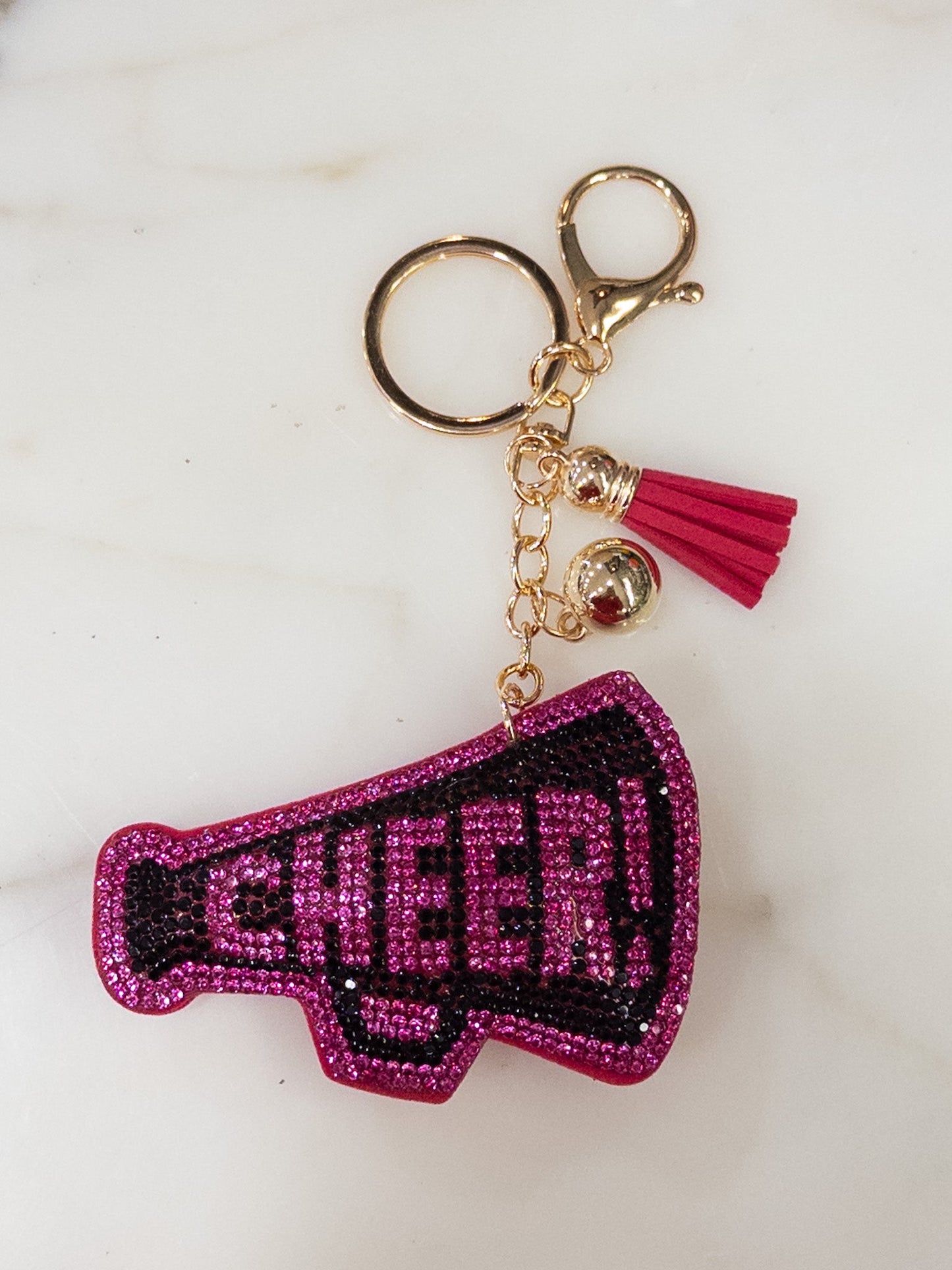 Pink/Black Cheer Keychain