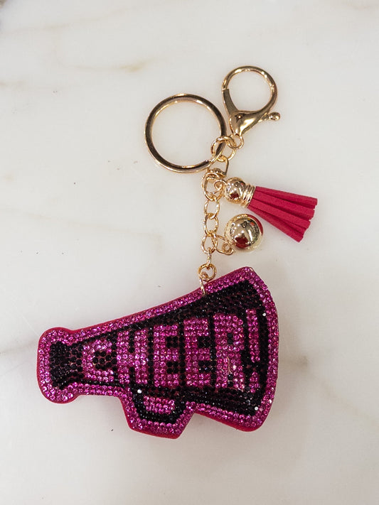 Pink/Black Cheer Keychain
