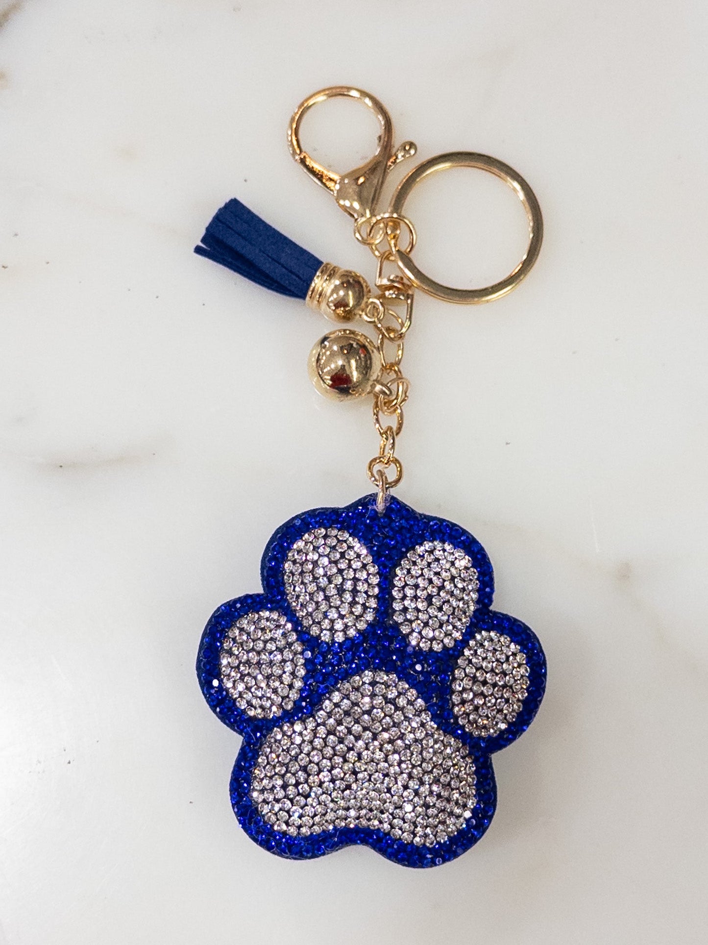 Royal Blue Paw Keychain