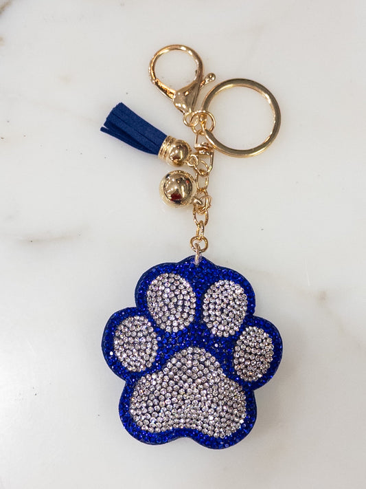 Royal Blue Paw Keychain