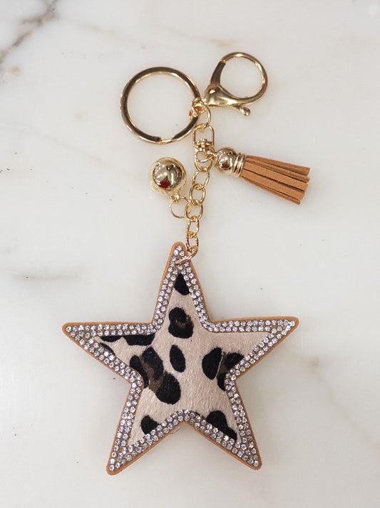 Leapard Star Keychain
