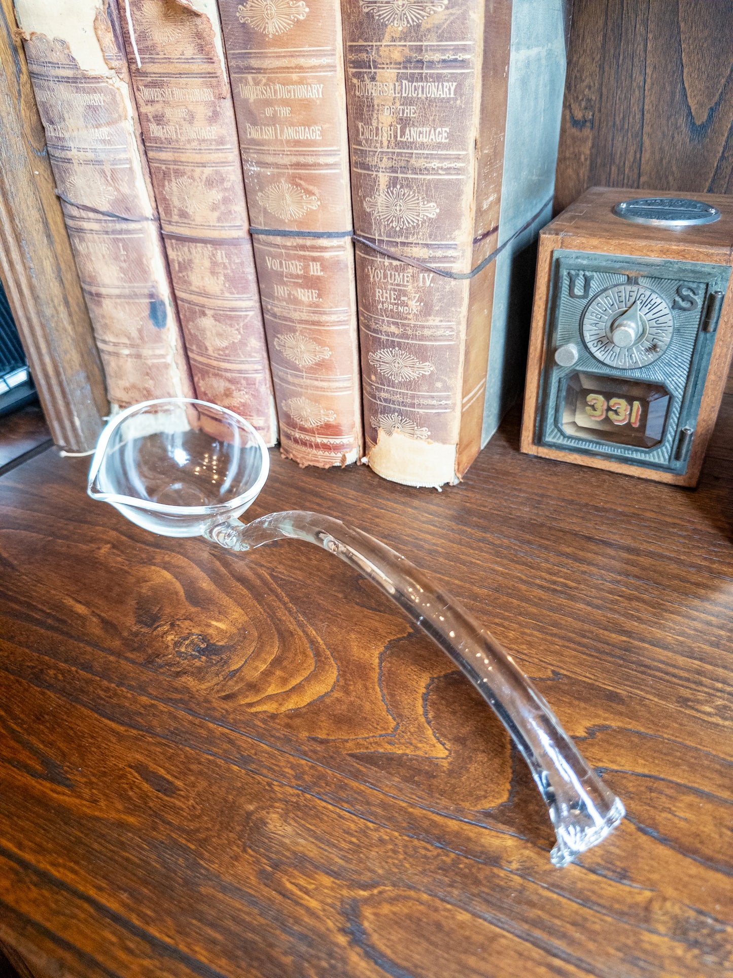 Vintage L.E. Smith "Aztec" Pattern Clear Glass Ladle