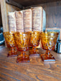 S/4 Vintage Indiana Glass Colony Park Lane Amber