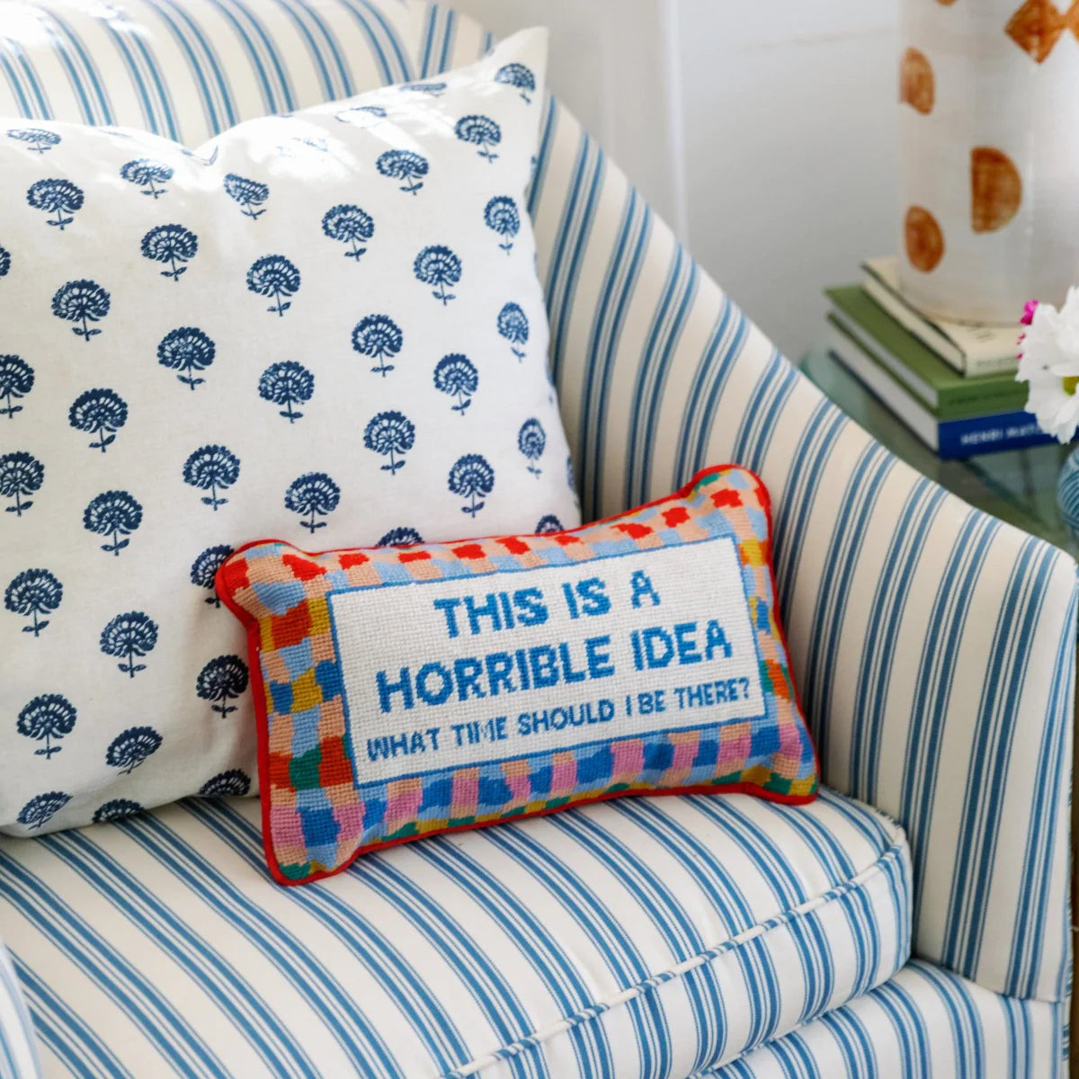 Horrible Idea Needlepoint Pillow