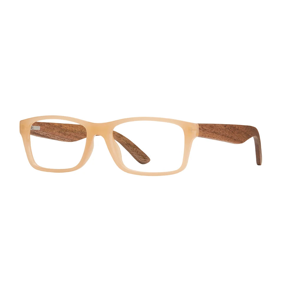 Avalon Blue Light Readers -  Milky Beige / Walnut Wood