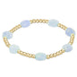 Admire Gold 3mm Bead Bracelet -  Aquamarine