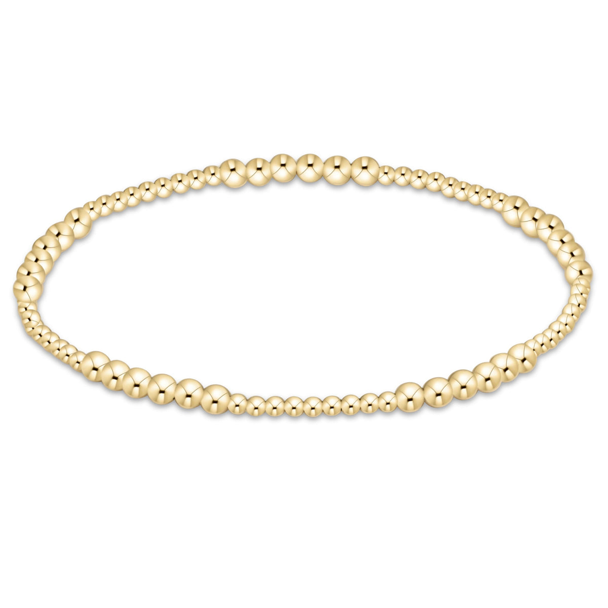 enewton Blissful Gold 3mm Beaded Bracelet shown flat on a plain white background