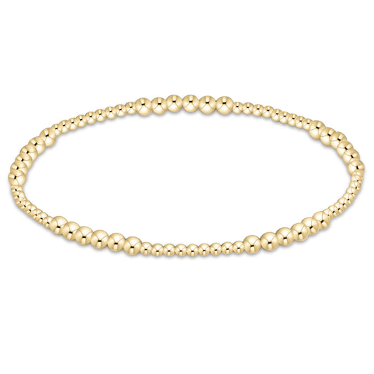 enewton Blissful Gold 3mm Beaded Bracelet shown flat on a plain white background