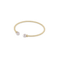 enewton Classic Gold 2mm Bead Cuff in Pearl, dainty gold beaded cuff bracelet with pearl ends on a white background