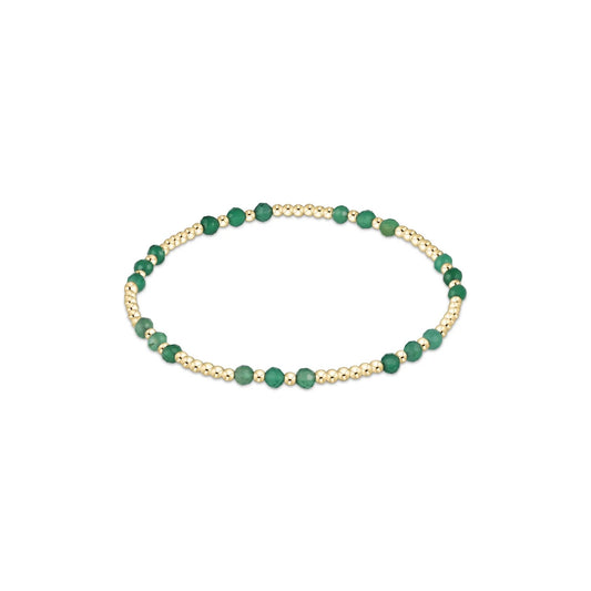 Gemstone Gold Joy 3mm Bead Bracelet- Green Onyx