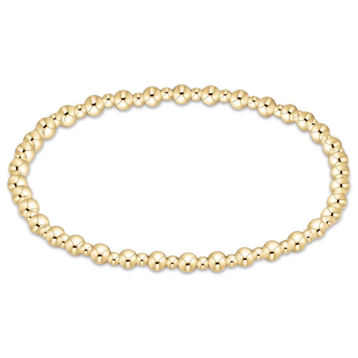 enewton Grateful Gold 3mm Beaded Bracelet shown flat on a plain white background