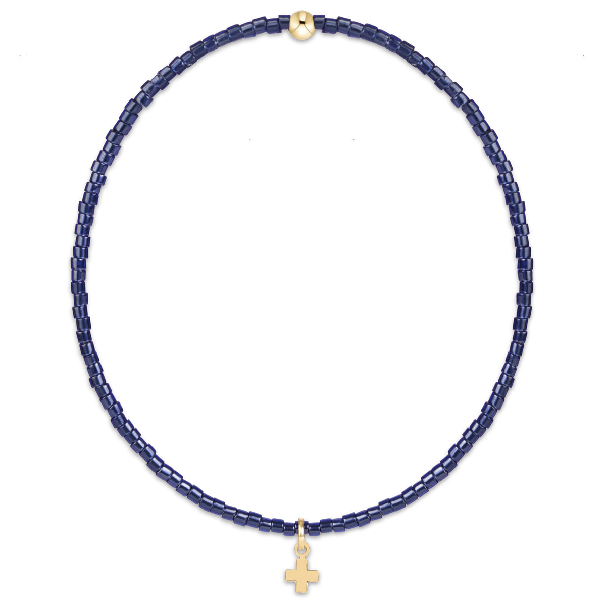 enewton Hope Classic Navy Signature Cross Bracelet shown flat on a plain white background
