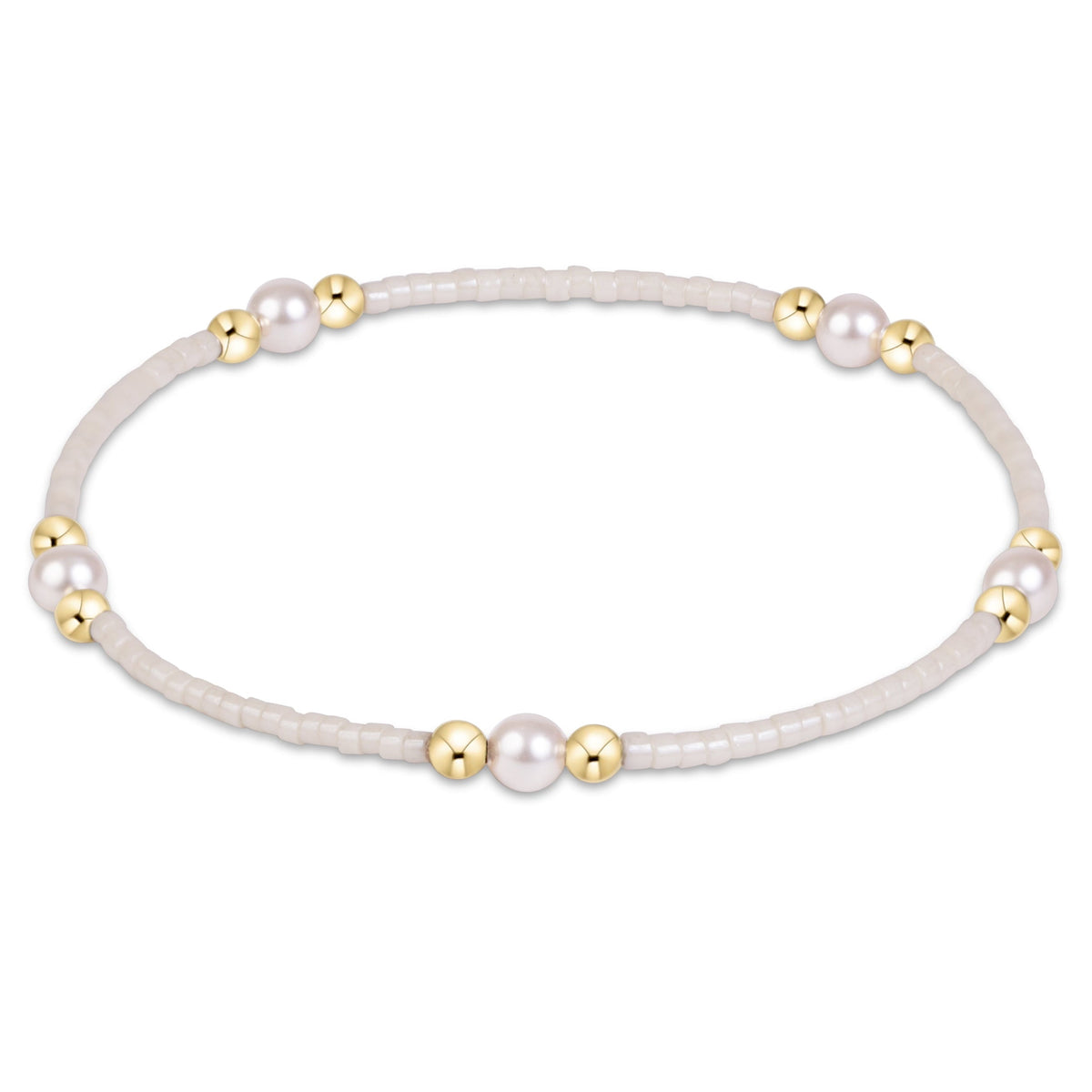 enewton Hope Purpose Pearl Bracelet - Milkshake shown flat on a plain white background