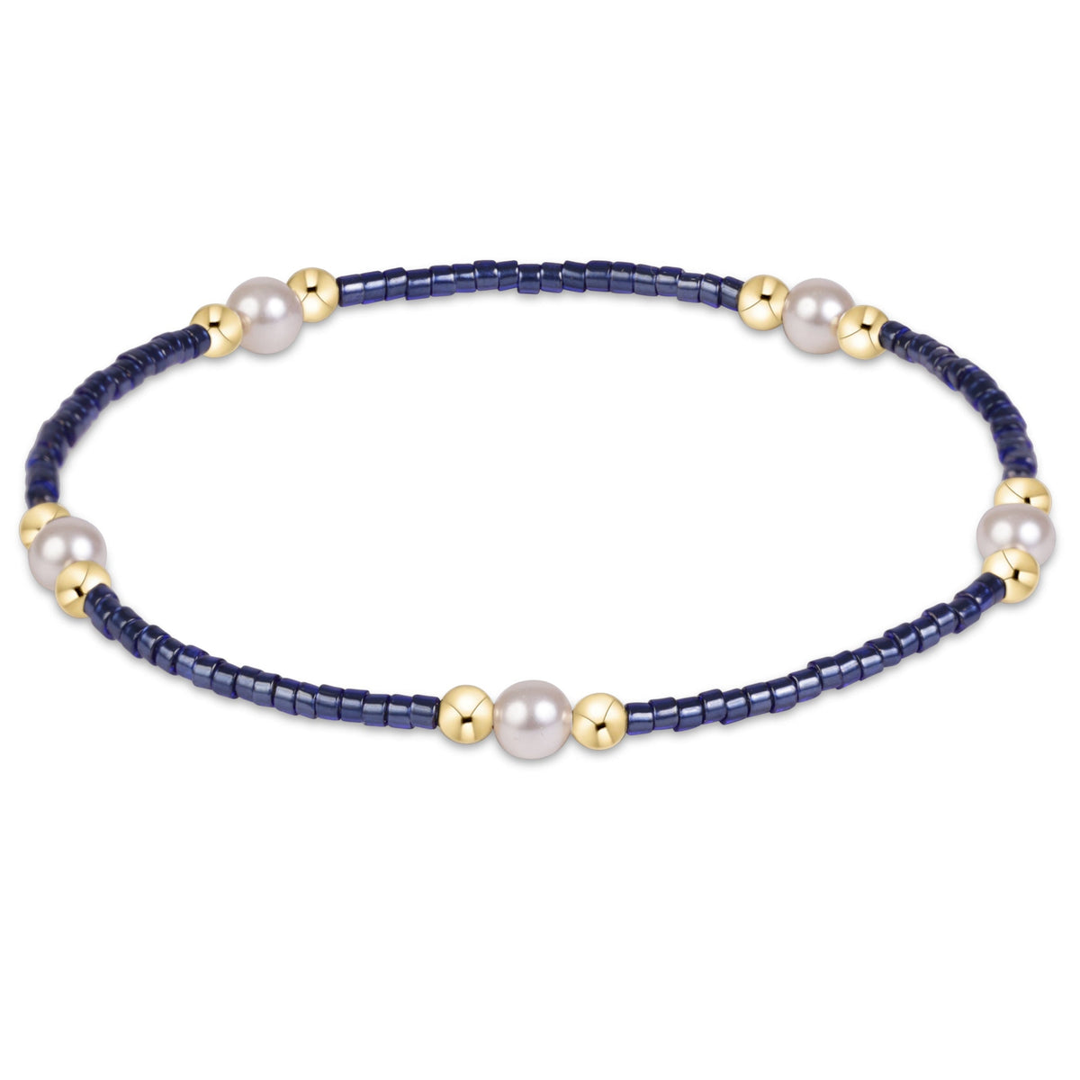 enewton Hope Purpose Pearl Bracelet - Navy shown flat on a plain white background