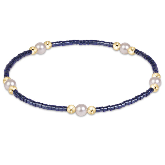 enewton Hope Purpose Pearl Bracelet - Navy shown flat on a plain white background