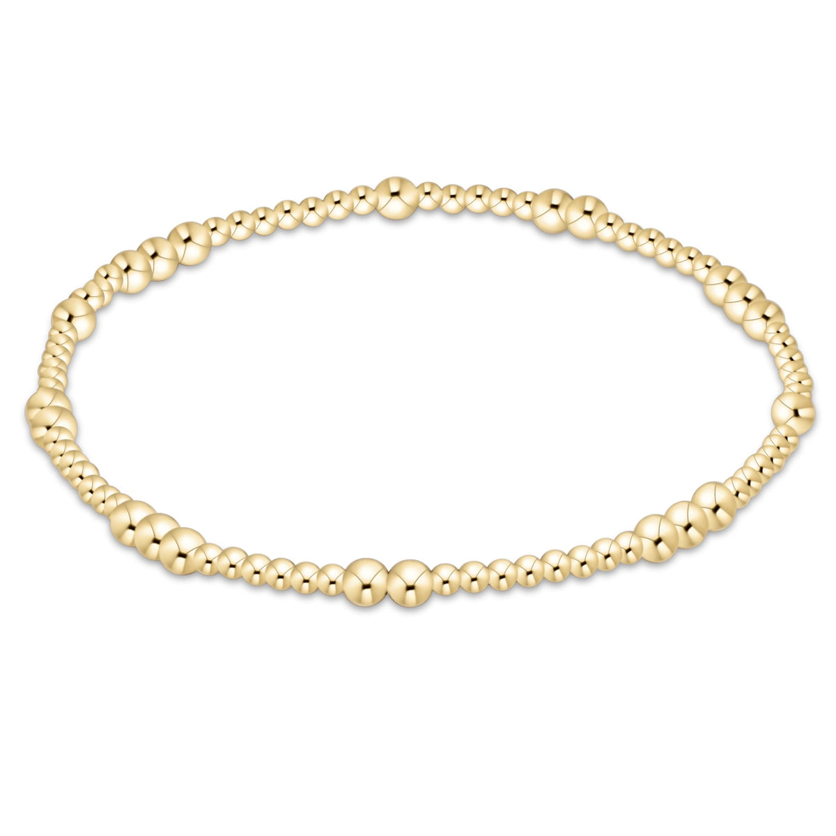 enewton Hope Unwritten Gold 3mm Beaded Bracelet shown flat on a plain white background