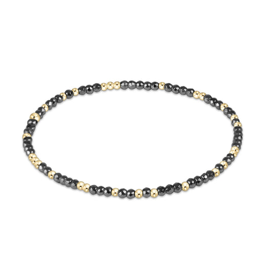 Hope Unwritten Silver Faceted Hematite 2mm Bead Bracelet