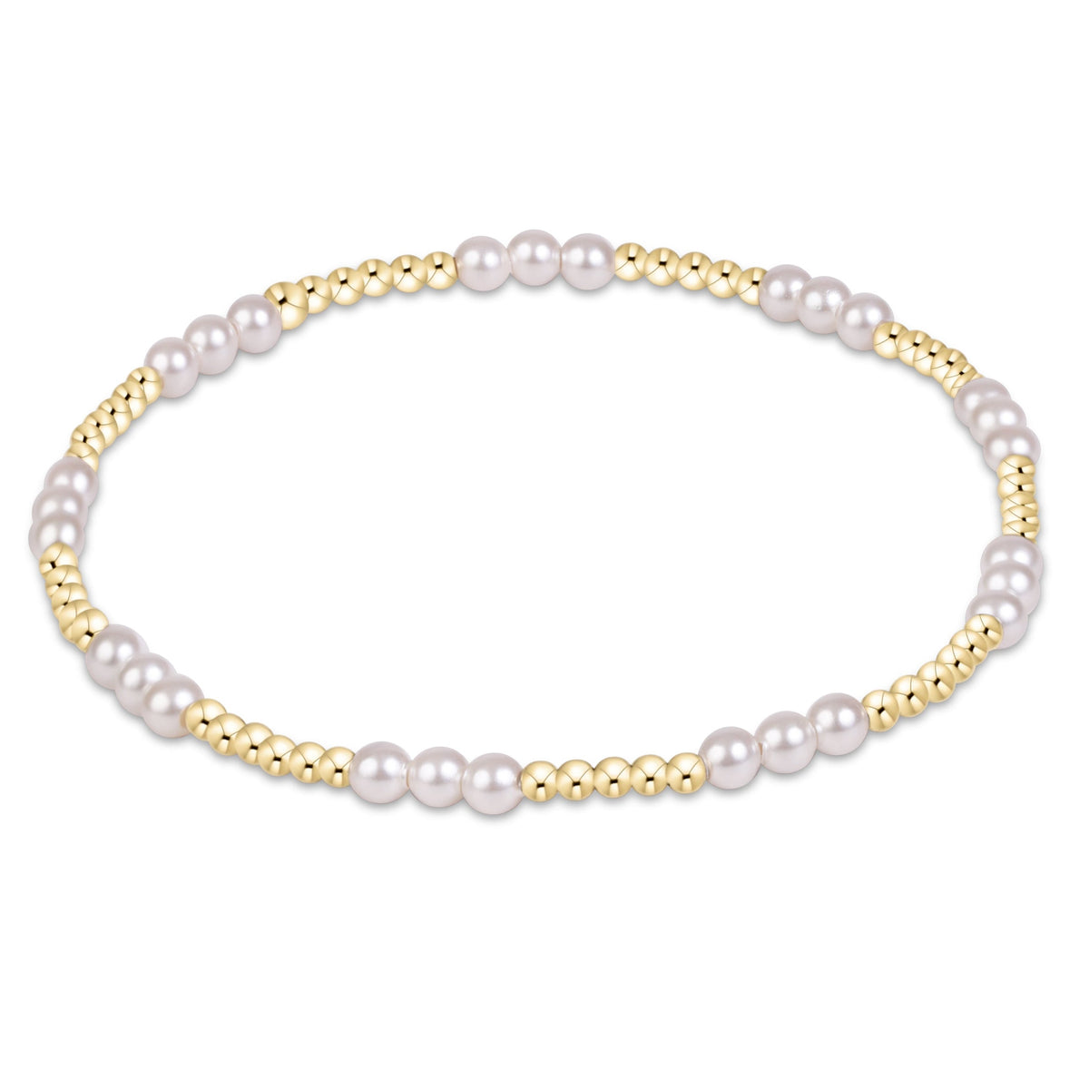 enewton Joy Pearl 3mm Beaded Bracelet shown flat on a plain white background