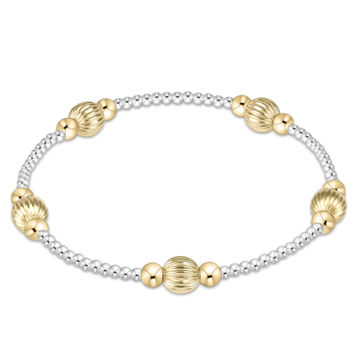 enewton Purpose Dignity 6mm Mixed Metal Beaded Bracelet shown flat on a plain white background