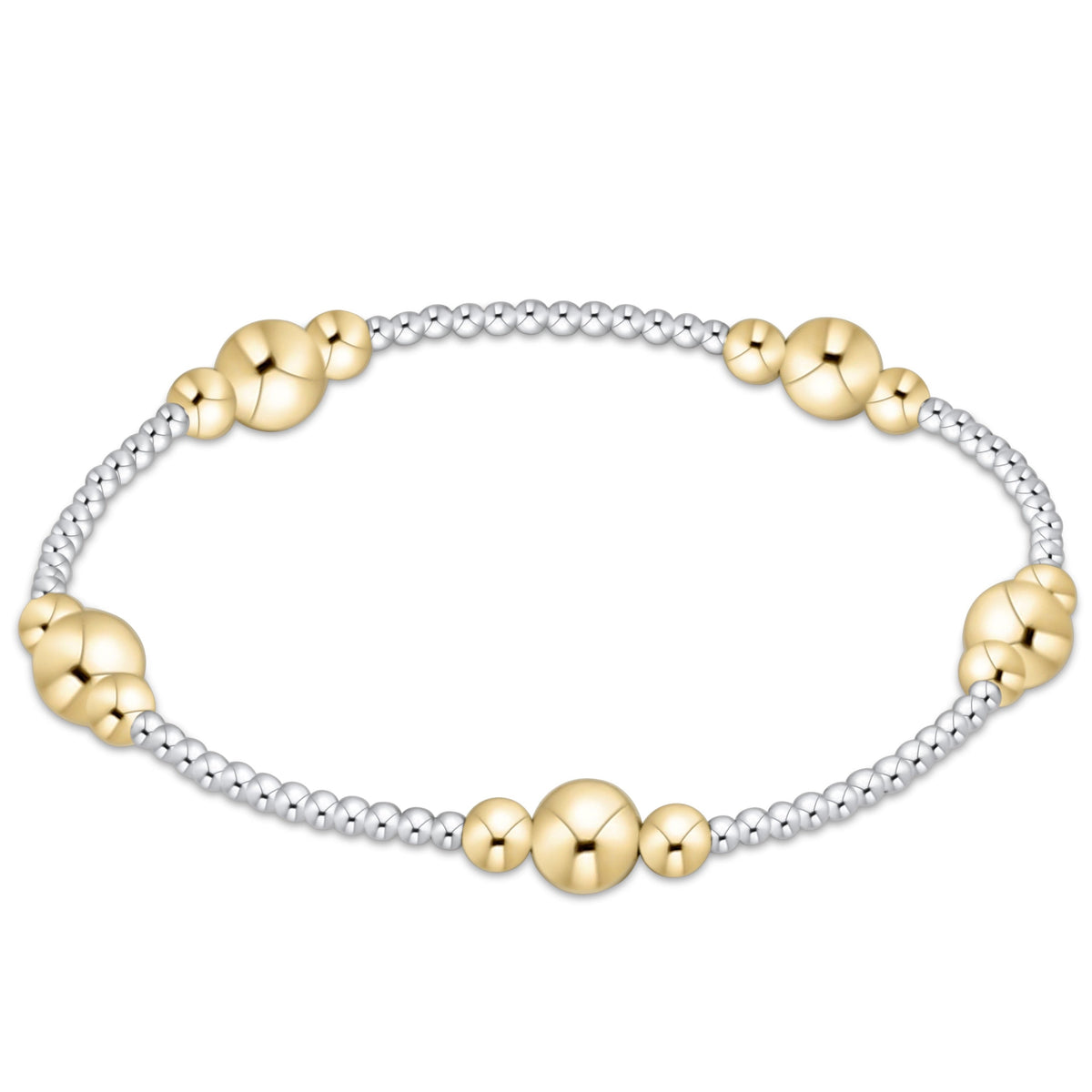 enewton Purpose Mixed Metal 6mm Beaded Bracelet shown flat on a plain white background