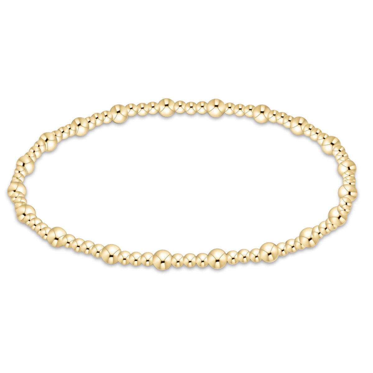 enewton Sincerity Gold 3mm Beaded Bracelet shown flat on a plain white background