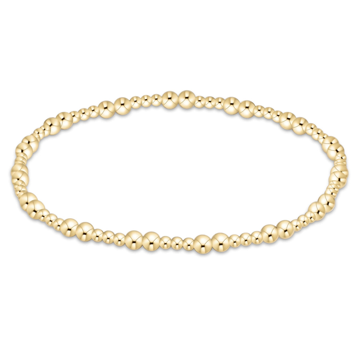 enewton Together Gold 3mm Beaded Bracelet shown flat on a plain white background