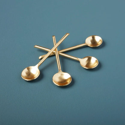 Luxe Gold Thin Mini Spoons, Set of 4