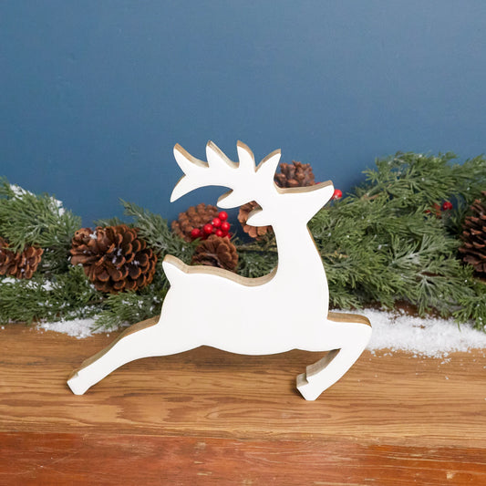 Mango Wood & Enamel Prancing Reindeer, Large