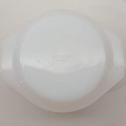 Vintage Arcopal France Milk Glass Covered Dish w/ Chicken Design
