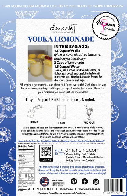 Vodka Lemonade Ready-To-Freeze Cocktail