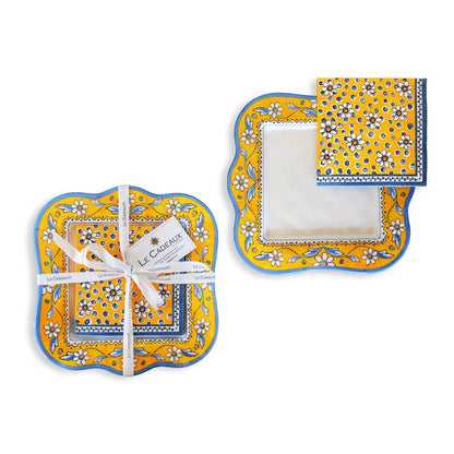 Benidorm Decorative Melamine Napkin Holder & Cocktail Napkins Gift Set